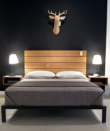 Кровать Loft Wood из дерева и металла — изображение 3