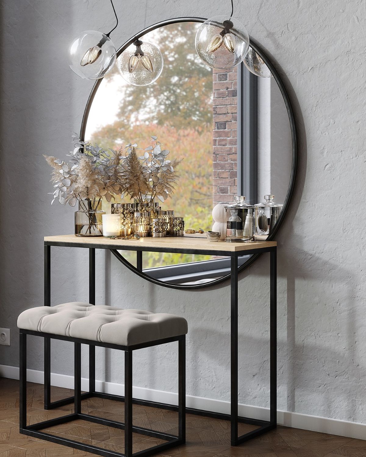 Туалетный столик с пуфом «Elegance Loft»